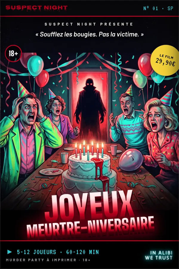 Jaquette VHS de la cassette « Joyeux Meurtre-niversaire »